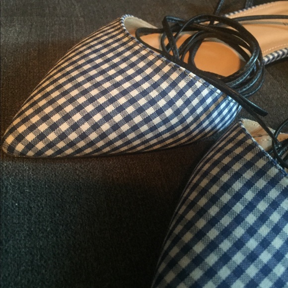 J. Crew navy gingham slingback flats - Picture 9 of 9